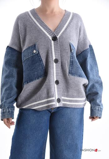 Blusão com botões com bolsos