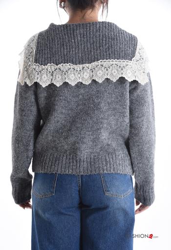 Camisola em Lã mista com botões com bolsos - ph 2