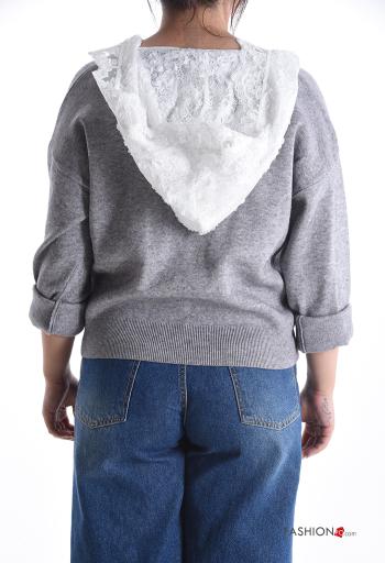 Blusão renda com fecho com capuz - ph 2