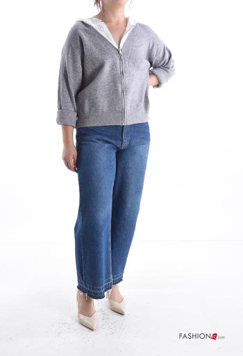 Blusão renda com fecho com capuz - ph 5