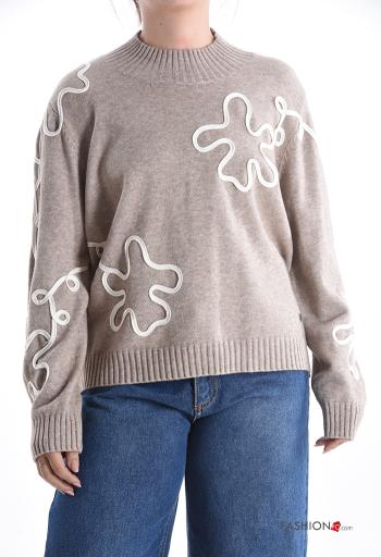 Abstract print long sleeve crew neck Sweater - ph 1