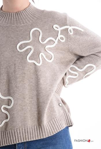 Abstract print long sleeve crew neck Sweater - ph 4