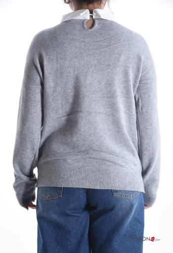 Strickpullover aus Baumwolle mit Strasssteinen - ph 2