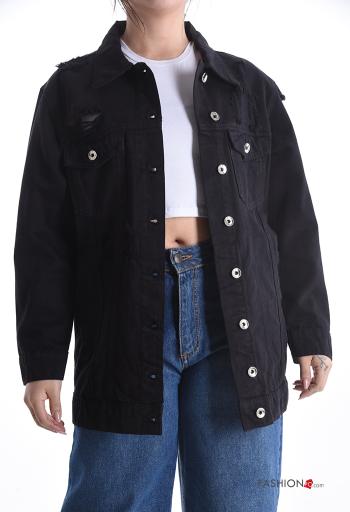 Blusão em Algodão com botões com bolsos