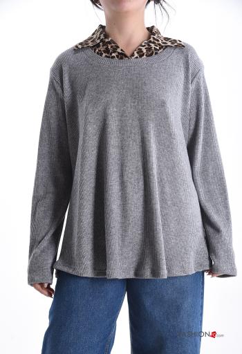 Camisola de mangas compridas Estilo Casual