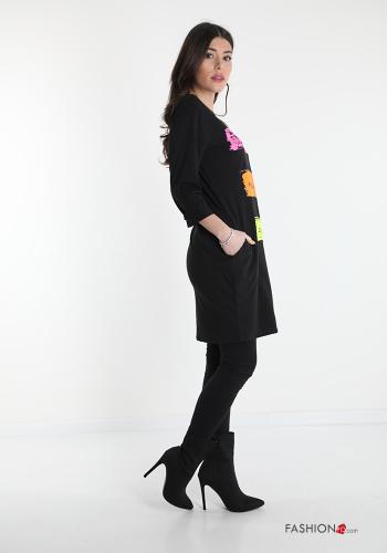 Robe en Coton  avec poches Tissu imprimé - ph 3