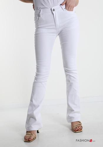 ausgestellte Jeans aus Baumwolle mit Taschen