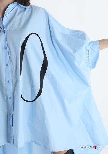 Shirt dress in Cotton  with buttons Written print - ph 4