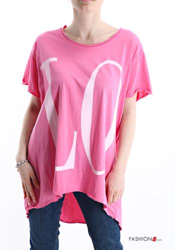 Lettering print oversized Cotton T-shirt - ph 1