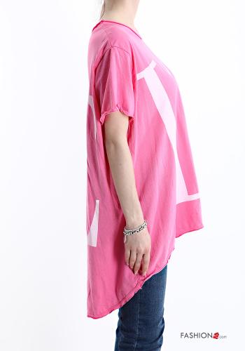 Lettering print oversized Cotton T-shirt - ph 3