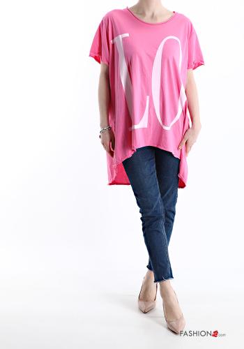 Lettering print oversized Cotton T-shirt - ph 5