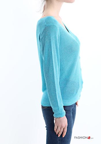 Cardigan lurex con bottoni scollo a V - ph 3