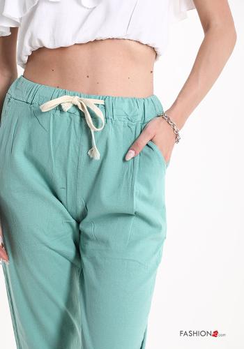 Hose aus Baumwolle mit Taschen mit Schleife - ph 4