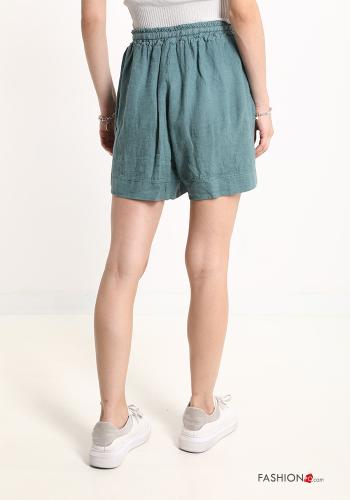 Linen Shorts with pockets with bow - ph 2