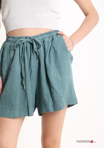 Linen Shorts with pockets with bow - ph 4