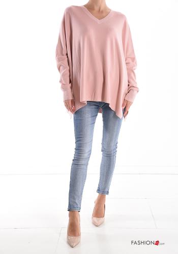 Sweater with v-neck with rhinestones - ph 5
