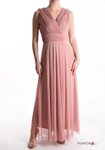 tulle long Sleeveless Dress with v-neck - ph 1