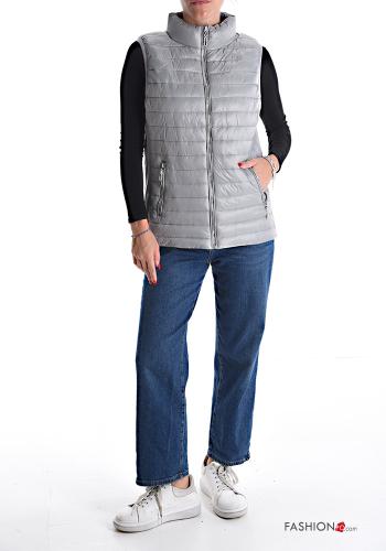 quilted Gilet Rollneck with zip with pockets - ph 5