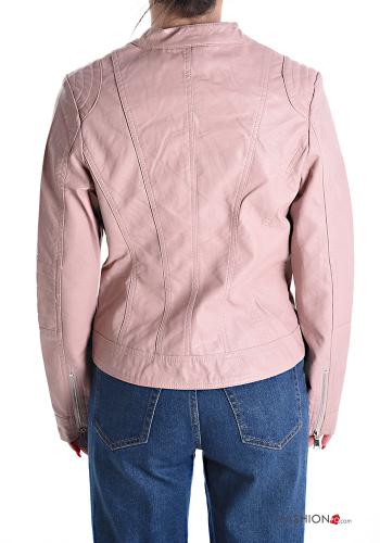Giacca ecopelle con tasche con zip - ph 2