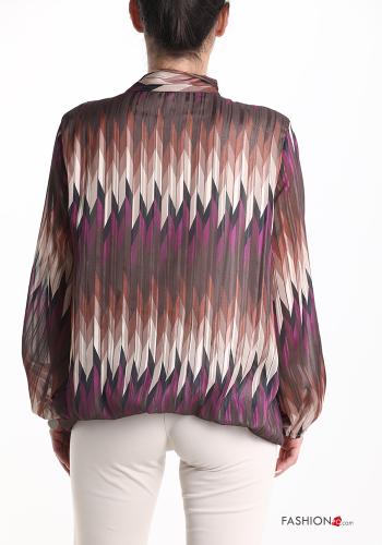 Abstract print Blouse with bow - ph 2