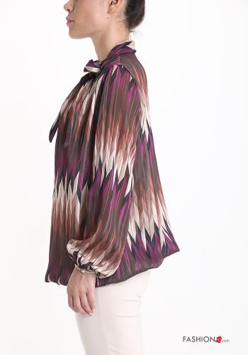 Abstract print Blouse with bow - ph 4
