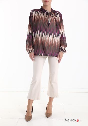 Abstract print Blouse with bow - ph 5