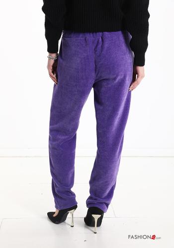 Pantalone sportivo in velluto costine con elastico con tasche con coulisse - ph 2