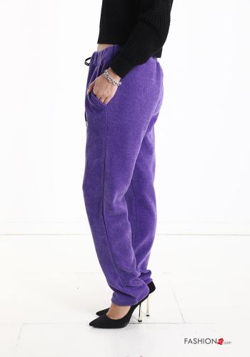 Pantalone sportivo in velluto costine con elastico con tasche con coulisse - ph 3
