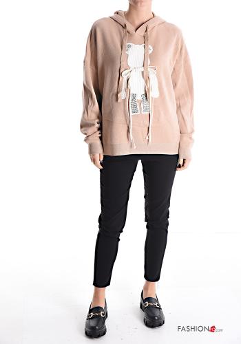 Felpa con strass con cappuccio - ph 5