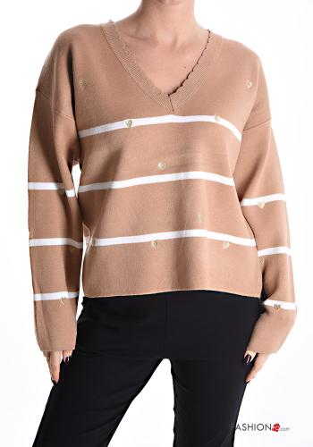 Striped Sweater with v-neck - ph 1