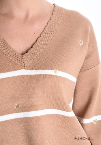 Striped Sweater with v-neck - ph 4