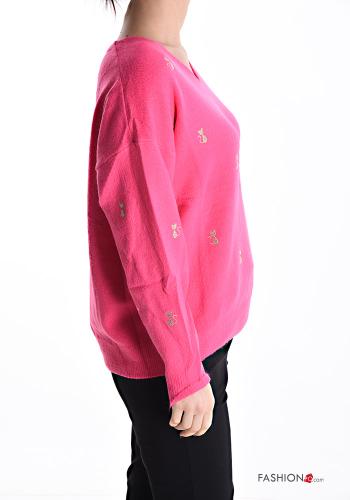 Embroidered Sweater with v-neck - ph 3