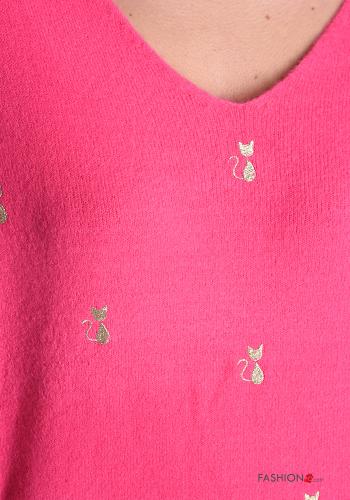 Embroidered Sweater with v-neck - ph 4