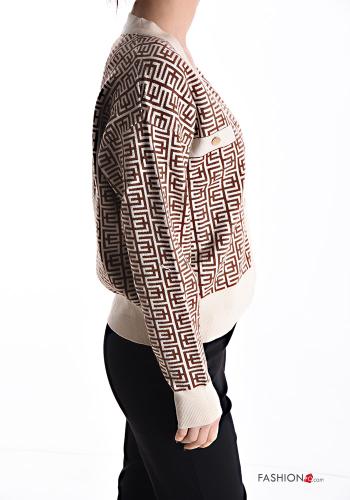 Geometrisches Muster Bolero mit Knöpfen - ph 3