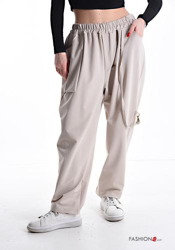 Cotton Trousers with pockets with elastic - ph 1