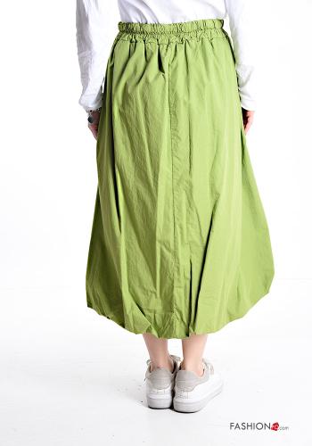 Gonna in Cotone midi asimmetrico con elastico con tasche con coulisse - ph 2