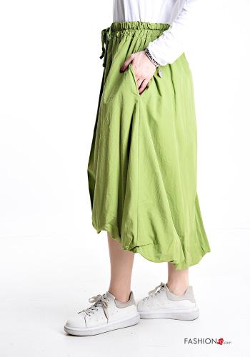 Gonna in Cotone midi asimmetrico con elastico con tasche con coulisse - ph 3