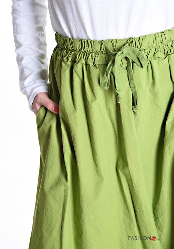 Gonna in Cotone midi asimmetrico con elastico con tasche con coulisse - ph 4