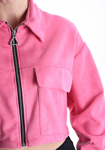 kurz mit kragen Jacke mit Taschen mit Reißverschluss - ph 4
