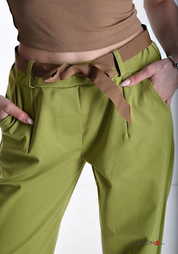 Hose aus Baumwolle mit Taschen mit schärpe mit gummizug - ph 4