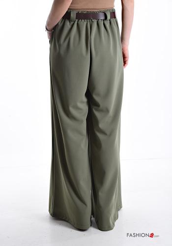 Pantalone lungo oversize wide leg con cintura con tasche - ph 2