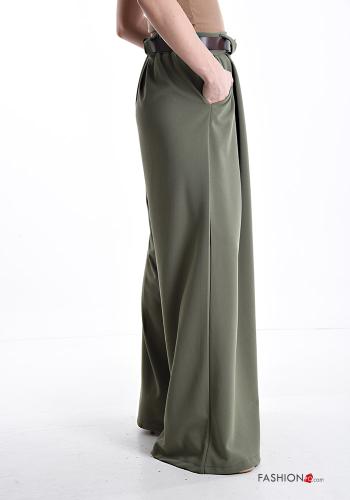 Pantalone lungo oversize wide leg con cintura con tasche - ph 3