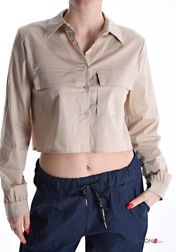 Chemise en Coton à boutons avec poches - ph 1