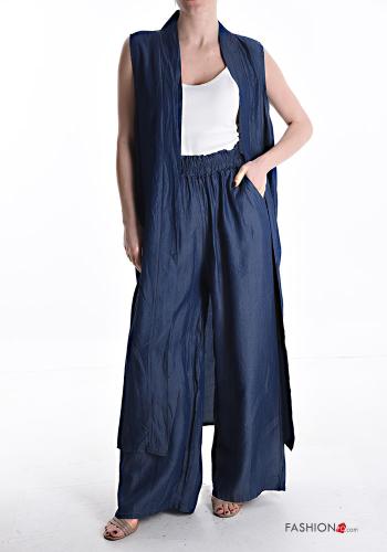 oversized long sleeveless denim Co-ord with pockets - ph 1