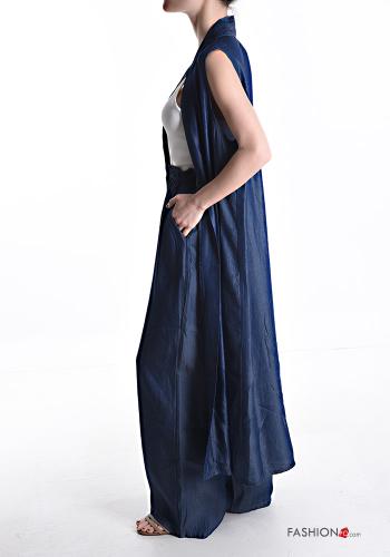 oversized long sleeveless denim Co-ord with pockets - ph 3