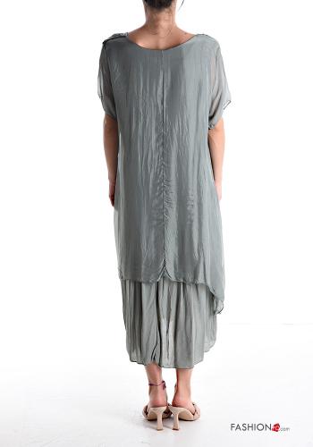 Robe en Soie manches courtes col rond - ph 2