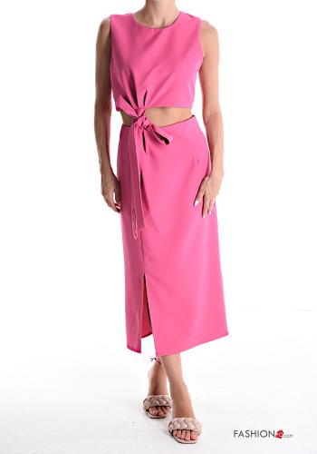 Coordinato girocollo con spacco con nodo con fiocco con zip