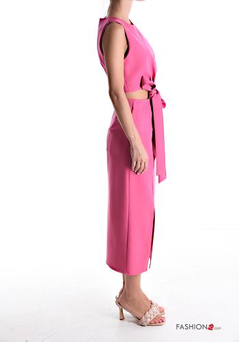 crew neck Co-ord with zip with split with knot with bow - ph 3