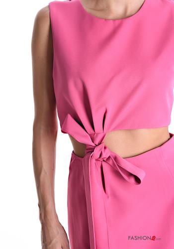 crew neck Co-ord with zip with split with knot with bow - ph 4