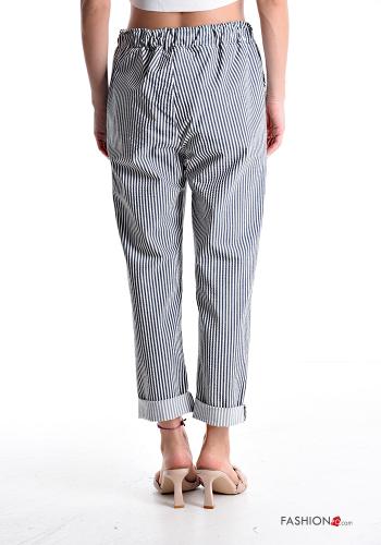 Streifenmuster Hose mit Taschen mit kordelzug - ph 2